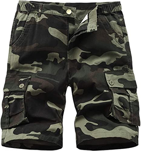 Pantalones Cortos Cargo de Camuflaje Casuales para Hombre, Pantalones Cortos Cargo de Algodón Cómodos para Hombre - Product Image 1