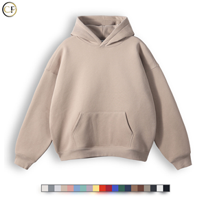 Sweat-shirt à capuche surdimensionné vintage personnalisé de haute qualité en tissu éponge épais avec broderie pour homme - Product Image 3