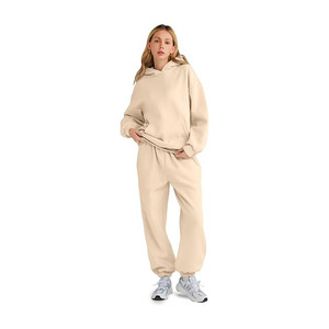 Conjunto de Sudadera con Capucha 100% Algodón para Mujer con Logotipo Personalizado, 2 Piezas, Teñido en Prenda, Ropa Casual Ecológica, Servicio OEM/ODM - Product Image 1