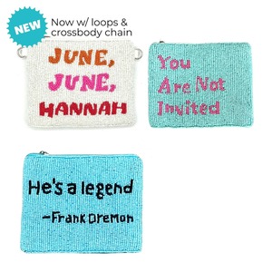 Funny Quote Beaded Zipper Coin Pouch Handmade Embroidered Seed Beads <b>Makeup</b> Wallet Gift Custom Wholesale Party Fashion <b>Compact</b> - Product Image 5