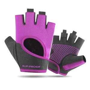 <b>Half</b> Finger Fitness Gloves Black Non <b>Slip</b> Grip Gym Weight Lifting Spandex Unisex - Product Image 3