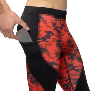 Leggings de compression pour hommes, coupe ajustée, taille élastique, sublimation, vêtements de sport, fitness, gym, spandex, polyester, logo personnalisé, OEM, sport - Product Image 2