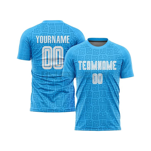 Maillot de football personnalisé imprimé par transfert thermique, respirant, 100 % polyester, pour homme, à manches courtes, anti-humidité, coupe classique, devant - Product Image 5