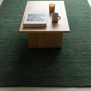 Luxury Solid Dark Green Hand Knotted Wool Area Rug Classic Floral Pattern Textured Design Living Room <b>Bedroom</b> - Product Image 4