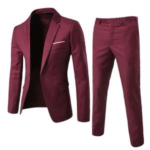 Men's Black British Style Business <b>Suit</b> Single Breasted Notched Collar Anti-Wrinkle Polyester Regular Fit - Product Image 3