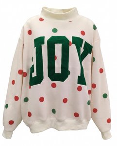 Sweat-shirt à col rond pour homme, crème, à pois, vert vintage, avec appliqué lettres, décontracté - Product Image 6