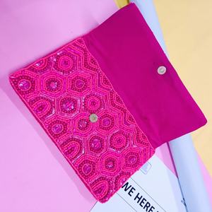 Sac de rangement suspendu fait main en coton 100% perlé, motif floral bohème coloré, élégant, multi-usage, avec sangle chaîne, écologique - Product Image 6