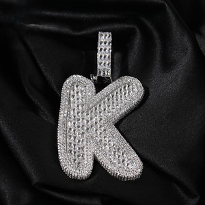 Customized Name Letter Pendant High Quality Lab Grown Brilliant Cut Diamond 14K Yellow/White Gold 63 Grams 15.08 Pendants Charms - Product Image 2
