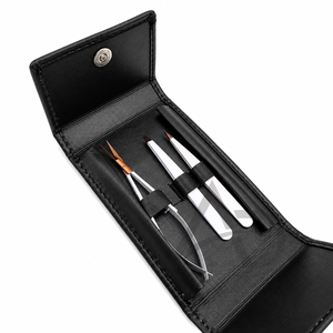 Ensemble de pinces à sourcils professionnelles en acier inoxydable blanc et or rose, pointues et inclinées, légères et durables, outils de soin des sourcils - Product Image 1