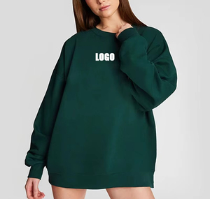 เสื้อสเวตเชิ้ตผู้หญิงทรงโอเวอร์ไซส์ ผ้าฟลีซ คอเต่า ปักลายตามสั่ง สำหรับฤดูหนาว สไตล์สตรีทแวร์ เนื้อผ้าฝ้ายนุ่ม - Product Image 2