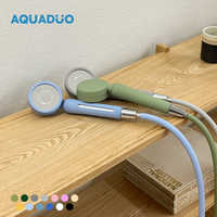 AQUADUO Pommeau de Douche Coréen Haute Pression Effet Pluie avec Filtre, Robinet sur Pied en Acier Inoxydable Poli, Économiseur d'Eau