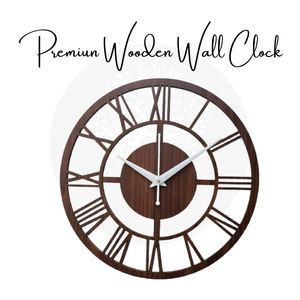 Horloge murale design en bois brun riche avec affichage analogique élégant pour la décoration intérieure contemporaine - Product Image 3