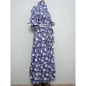 เดรสยาวผ้าฝ้ายแท้ 100% สำหรับผู้หญิง ลายพิมพ์ดอกไม้แบบอินเดีย ทำมือ แขนยาว น่ารัก สวมใส่สบาย เหมาะสำหรับงานปาร์ตี้ เรียบง่าย - Product Image 5