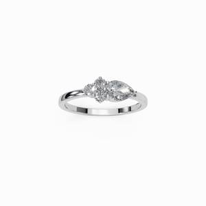 Anillo de Diamantes de Tres Piedras, Corte Marquesa, Ovalado y Pera, Anillo de Compromiso para Mujer, Ajustable, Joyería de Lujo - Product Image 1
