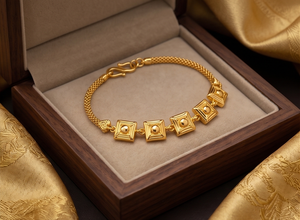 DIVYORO Pulsera clásica geométrica con bloques dorados para mujer, para graduación y boda - Product Image 2