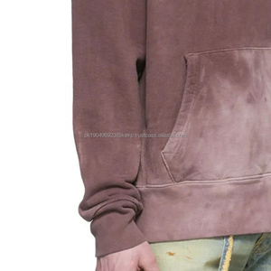 DEC Factory Oversized <b>Brown</b> Hoodie Custom Vintage French Terry <b>Men</b> Sweatshirt Cotton Pullover Logo Print Acid Washed Hoodies <b>Men</b> - Product Image 5