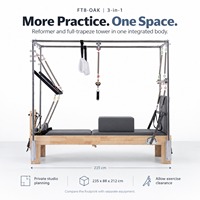 Reformer Pilates 3-en-1 avec cadre en chêne massif, planche de saut incluse, machine d'exercice pour les revendeurs d'équipements de studio