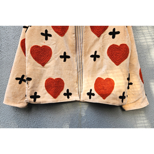 Heart Embroidered Breathable Eco-Friendly Woven Velvet Reversible Autumn Winter <b>Coat</b> for <b>Women</b> Boho Casual Gift Her Lightweight - Product Image 5