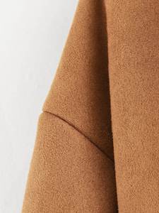 Abrigo de Mujer Grueso de Lana No Tejida para Otoño/Invierno, Impermeable, Transpirable, con Ribete de Piel y Corte Holgado - Product Image 3