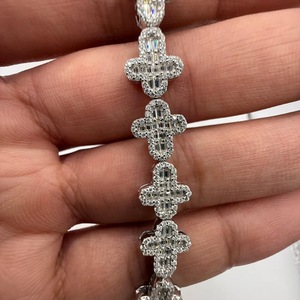 Pulsera de cruz de moissanita VVS con incrustaciones, pasa la prueba del diamante, plata de ley 925, pulsera de cruz religiosa para hombre, joyería HipHop, regalo - Product Image 4