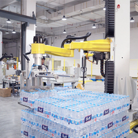 Machine d'emballage d'eau en bouteille à grande vitesse, palettiseur à bras robotique, machine d'emballage alimentaire en film et carton