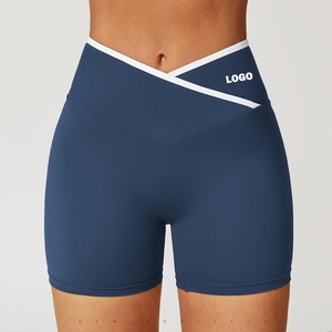 Custom Logo Wholesale Cross High-waisted Yoga <b>Shorts</b> <b>Tight</b>-fitting Hip Lift Sports <b>Shorts</b> Women Running Wear Fitness Pants - Product Image 1