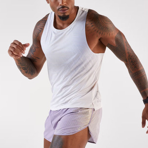 Men's <b>White</b> Sleeveless Gym <b>Tank</b> <b>Top</b> Crew Neck Breathable Quick Dry Sporty Fit Solid Knitted 180g Polyester Athletic Wear - Product Image 1
