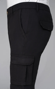 Pantalones Cortos Cargo Negros para Hombre, 100% Algodón, Cintura Media, Cierre de Botones, Estilo Casual, con Bolsillos, Gran Venta - Product Image 3