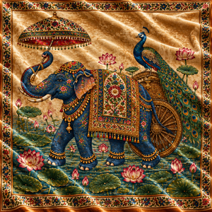 Funda de Cojín Vintage con Estampado de Elefante y Pavo Real, Cuadrada, para Decoración del Hogar - Product Image 5