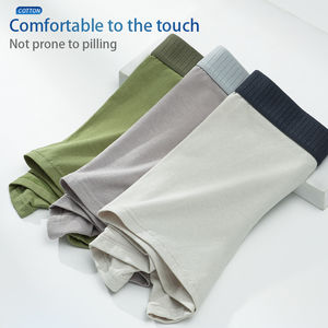 Nuevos Calzoncillos Boxer para Hombre de Color Sólido en Spandex/Algodón, Corte Medio, ODM, Transpirables, Antidesgaste, Ropa Interior Deportiva - Product Image 2