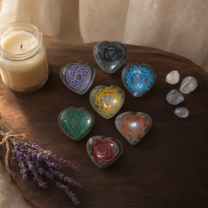 Ensemble de pierres ovales en quartz cristal gravé, sept chakras, pour la décoration de la maison et la collection de souvenirs - Product Image 3