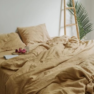 Nouveauté 2024 : Parure de lit en lin pur 100% stonewashed, couleurs variées, comprenant 1 housse de couette et 2 taies d'oreiller - Product Image 4