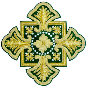 Badge en toile 3D avec motif de croix liturgique brodé sur mesure par Jaladin Industries pour les vêtements ecclésiastiques - Product Image 4