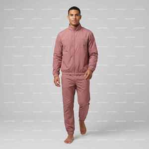 Ensemble survêtement homme en nylon coupe-vent personnalisé, veste et pantalon de jogging, couleurs contrastées, léger - Product Image 2