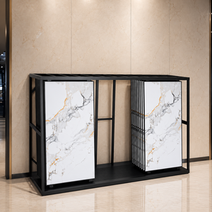 Présentoir métallique robuste pour carreaux, avec système coulissant, pour salle d'exposition, présentoir de marbre, présentoir métallique pour carreaux, stand d'exposition de carreaux - Product Image 1