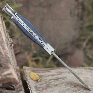 Damascus Steel Folding Knife Handmade Durable Patterned Steel Pocket Design Outdoor <b>Camping</b> Hiking Fishing Travel Utility <b>Tool</b> - Product Image 3