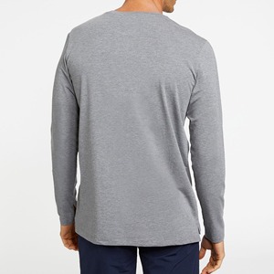 T-shirts en coton à manches longues pour hommes, hauts sportifs tricotés, séchage rapide, respirants pour le printemps et l'automne, service OEM disponible - Product Image 3