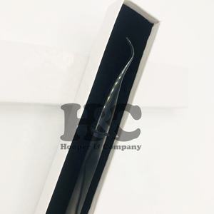 Nouveau Noir Plasma Cils Extension Pince À Épiler Fait À La Main Crochet Forme Pointe Fine Pince À Cils Logo Durable Vison Qualité Pince À Épiler - Product Image 3