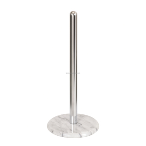 Toallero de papel vertical de mármol blanco, soporte de toalla de papel con poste Central de Metal cromado para Cocina - Product Image 1