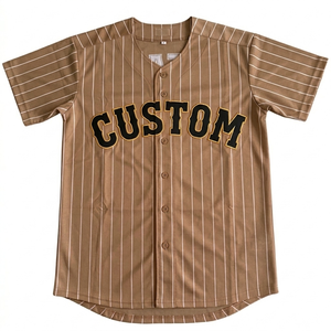 custom Men's vintage pinstripe baseball jersey custom team name number Breathable cotton <b>athletic</b> fit full button sportswear - Product Image 1