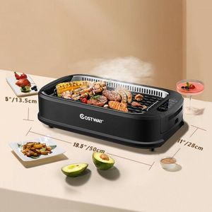Portable <b>Electric</b> <b>BBQ</b> Grill Smokeless with Turbo Smoke Extractor for Outdoor Entertaining - Product Image 2