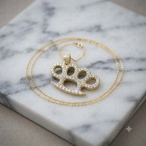 Colgantes y dijes de collar de oro macizo de 10K, estilo hip hop, personalizados, gruesos, con diamantes naturales en forma de roca, para mujer - Product Image 3