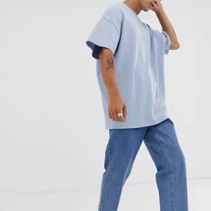 <b>Summer</b> 100% Cotton 210g Blank Plain Oversize <b>Tshirt</b> Dropping Shoulder High Quality Streetwear Men T Shirt - Product Image 5