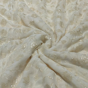 Premium Sequence Embroidery Fabric For Women Fashion Wear Designer <b>Garments</b> Party Wear Dresses Kaftan Abaya Bridal Wear - Product Image 4