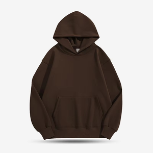 Sweat-shirt à capuche oversize bordeaux pour homme, manches classiques, couleur unie, en molleton bouclette, style décontracté, idéal pour l'automne, avec poches. - Product Image 2