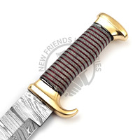 Nouvelle édition, couteau de chasse Tanto en acier Damas fait main de 18,5 pouces, couteau de collection à lame fixe tranchante, couteau de camping en plein air, couteau de survie