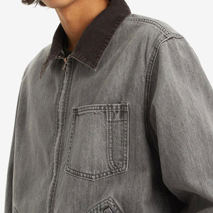 Custom <b>Denim</b> <b>Jacket</b> Men Women Streetwear Acid Wash Distressed Embroidery Logo Premium Quality Wholesale New Arrival - Product Image 5