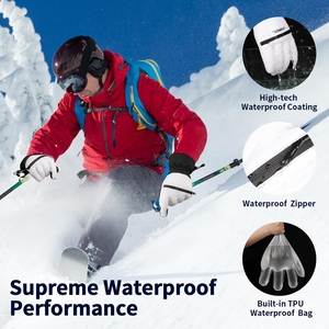 Waterproof Winter Ski <b>Gloves</b> Thermal Insulated Snow <b>Gloves</b> <b>Touchscreen</b> Leather Palm Outdoor Snowboarding Hiking <b>Gloves</b> Custom - Product Image 5