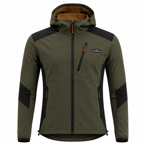 Veste matelassée à capuche pour homme, finition brillante, hiver, décontractée, imperméable, respirante, coupe-vent, tissu PU, polyester/nylon, fermeture éclair - Product Image 2