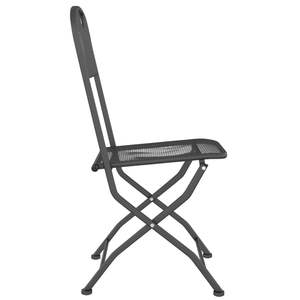 2-Piece Anthracite Folding <b>Patio</b> Chairs with Expanded <b>Metal</b> Mesh <b>Patio</b> Furniture <b>Set</b> - Product Image 5